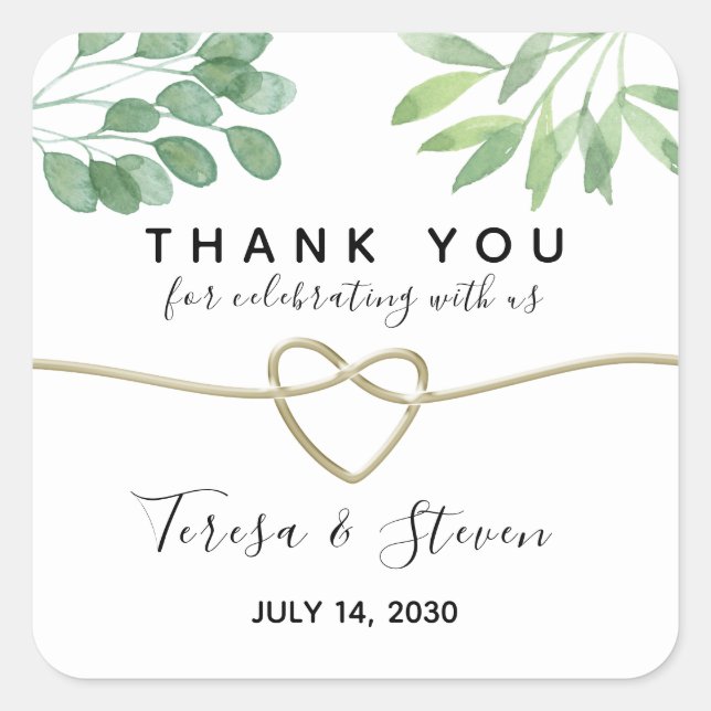 Sticker Carré SiEucalyptus Merci Mariage de verdure (Devant)