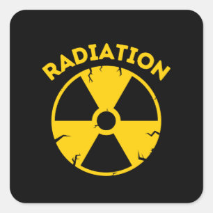Sticker Carré Signal d'alerte de radiation
