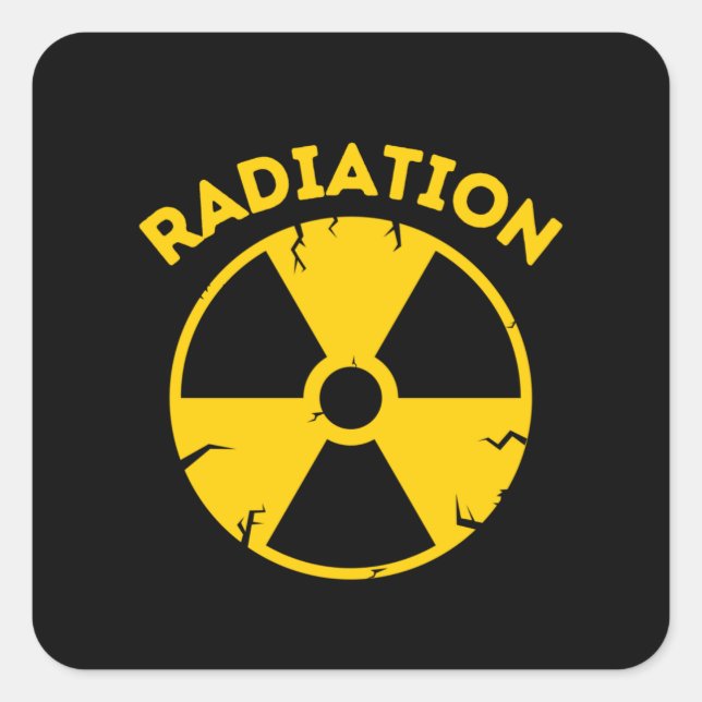 Sticker Carré Signal d'alerte de radiation (Devant)