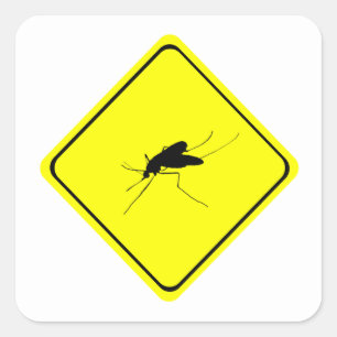Sticker Carré Signal d'avertissement aux moustiques Nuisance ins