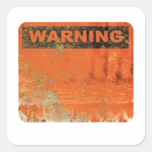 Sticker Carré Signal d'avertissement de danger de grunge