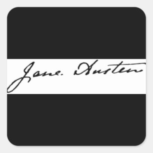 Sticker Carré Signature de Jane Austen