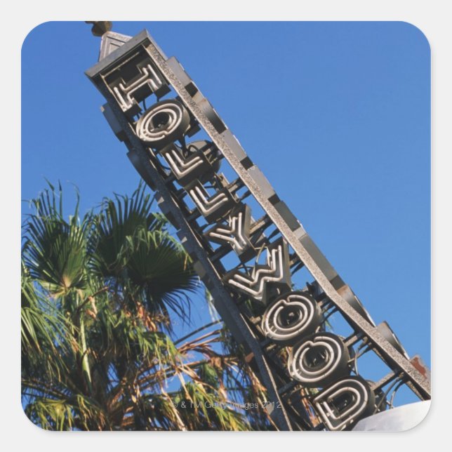 Sticker Carré Signe de Hollywood, Los Angeles, la Californie (Devant)