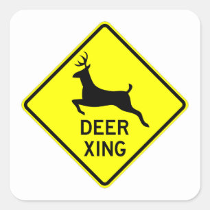 Sticker Carré Signe de passage de cerfs très amusant