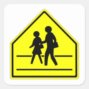 Sticker Carré Signe de passage scolaire classique très amusant 