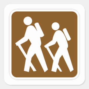 Sticker Carré Signe de Randonnée classique très amusant