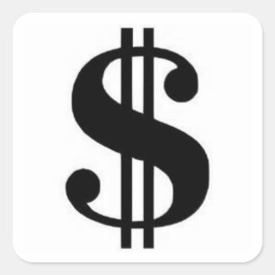 Sticker Carré Signe dollar