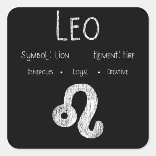 Sticker Carré Signe du zodiaque Lion Feu Astrologie Cadeau d'ann
