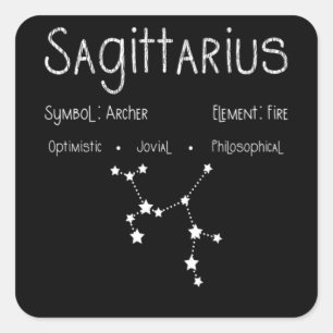 Sticker Carré Signe du zodiaque Sagittaire Constellation Astrolo