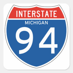 Sticker Carré Signe d'un état à un autre 94 - le Michigan