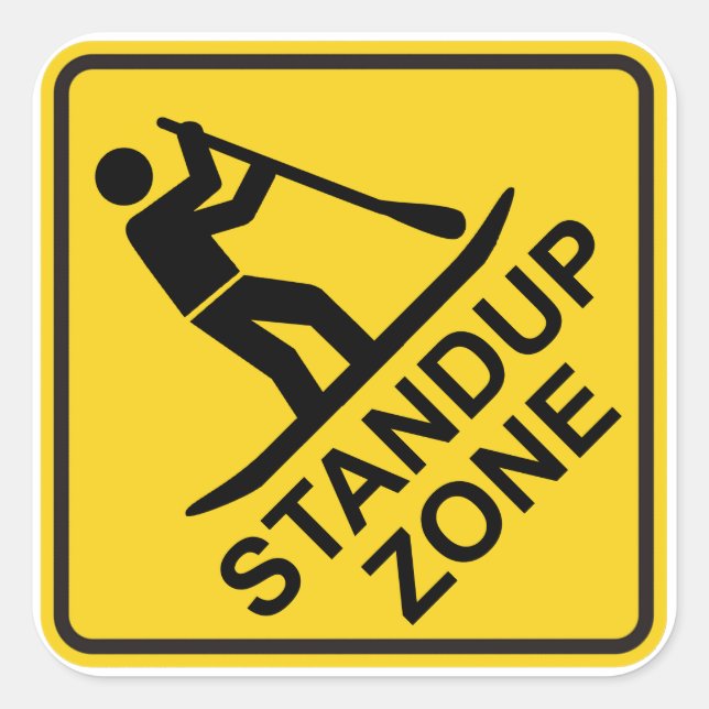 Sticker Carré SIGNE ROUTIER DE LA ZONE DE Paddleboard (Devant)