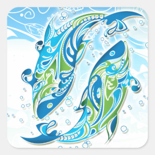 Sticker Carré SIGNE Zodiaque Pisces