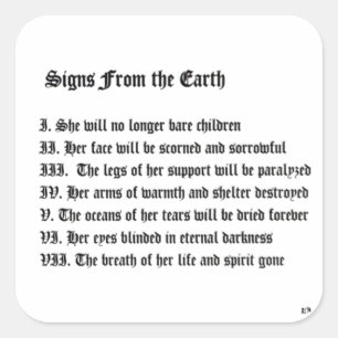 Sticker Carré Signes De La Terre