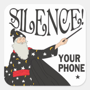 Sticker Carré Silence amusant Assistant de votre téléphone