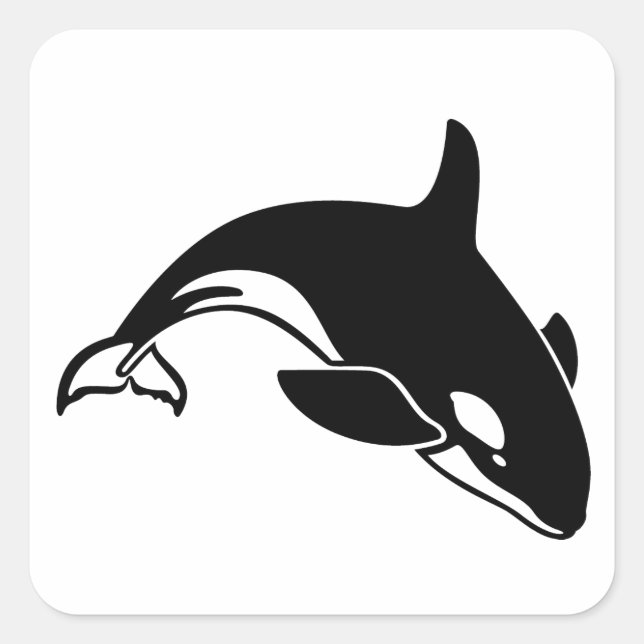 Sticker Carré Silhouette baleine (Devant)