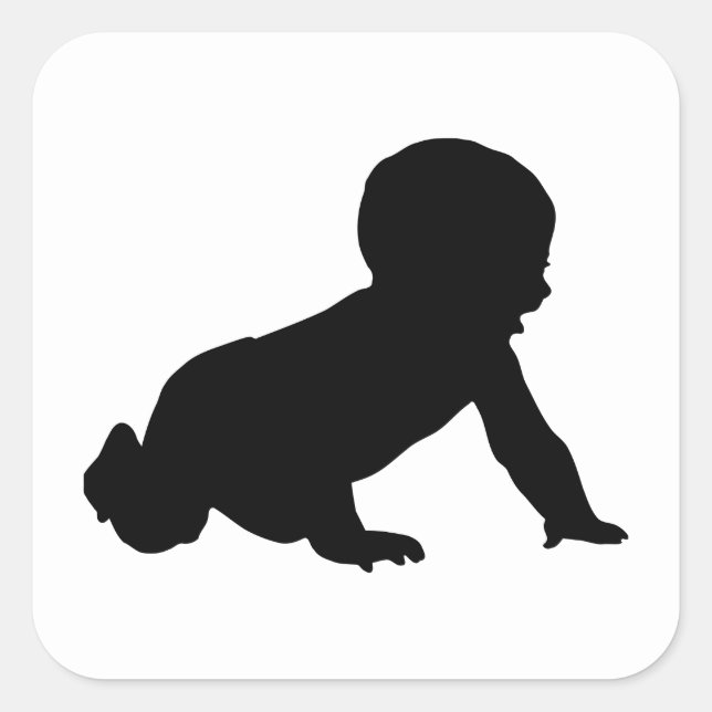 Sticker Carré Silhouette bébé (Devant)