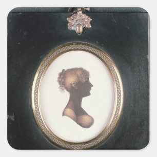Sticker Carré Silhouette de Cassandra Austen, vers 1809