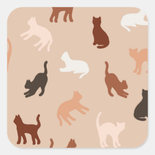 Sticker Carré Silhouette de chat