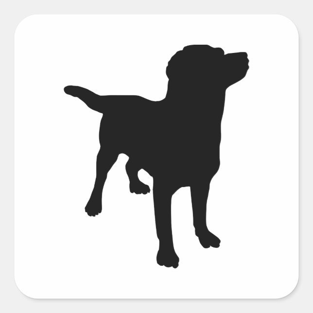 Sticker Carré Silhouette de chien (Devant)