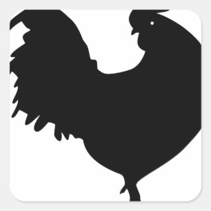 Sticker Carré Silhouette de coq