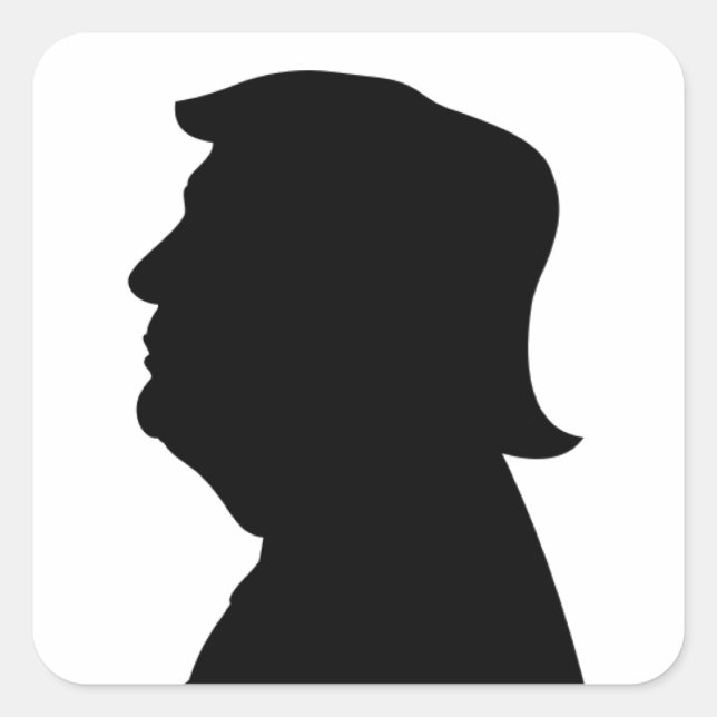 Sticker Carré Silhouette de Donald Trump (Devant)