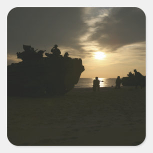 Sticker Carré Silhouette des Marines