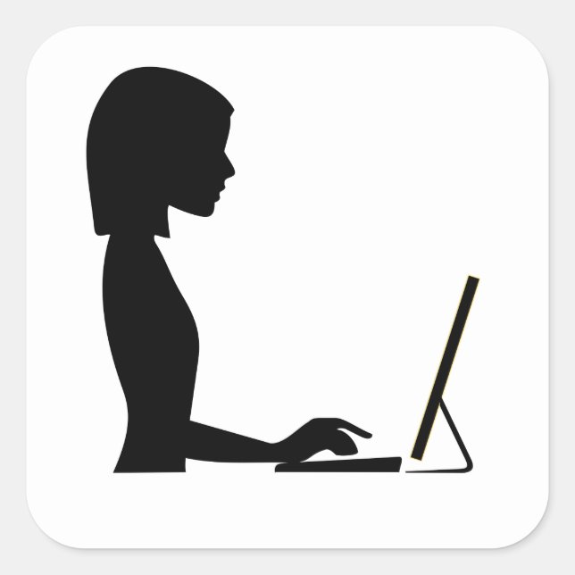 Sticker Carré Silhouette féminine (Devant)