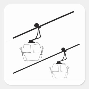 Sticker Carré Silhouette noire des gondoles