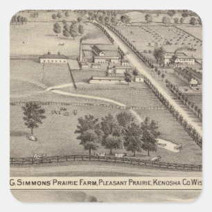 Sticker Carré Simmon's Prairie Farm, Kenosha Water Cure