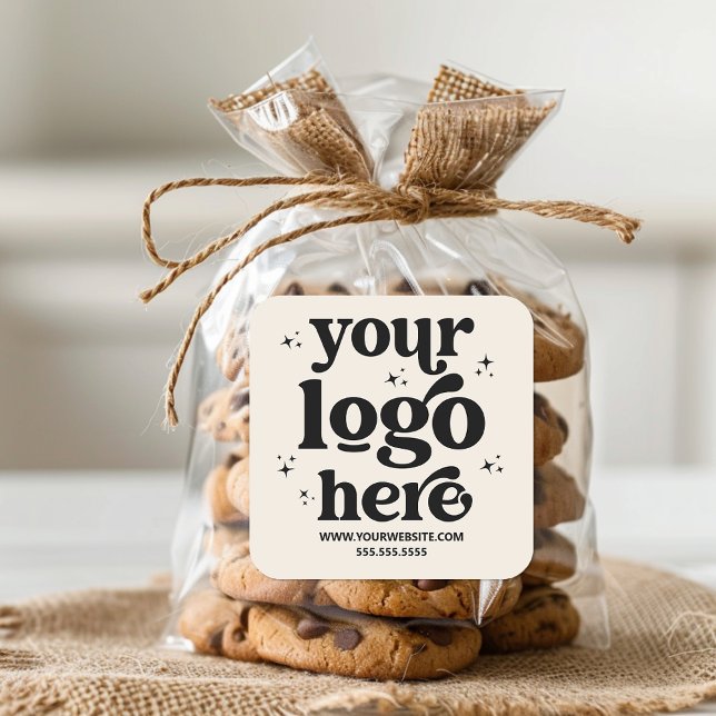 Sticker Carré Simple Ajouter Votre Logo Promotionnel Entreprise  (Créateur téléchargé)