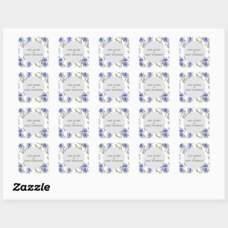 Sticker Carré simple bleu et violet florid 
