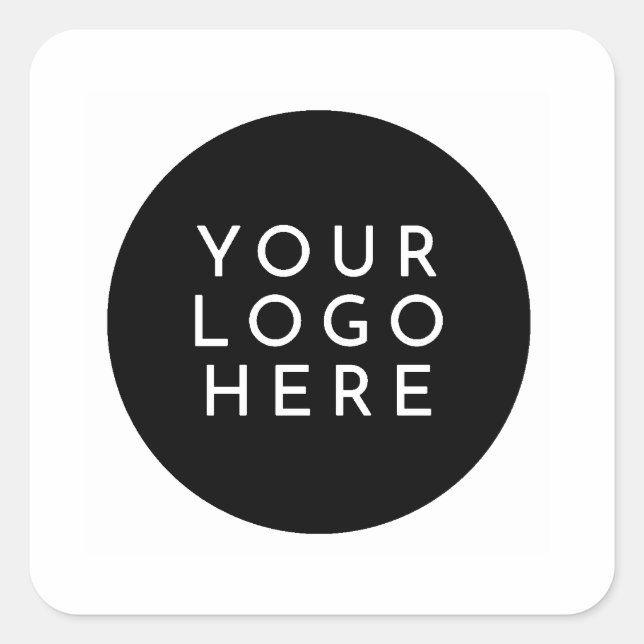 Sticker Carré Simple Business Custom Logo  (Devant)