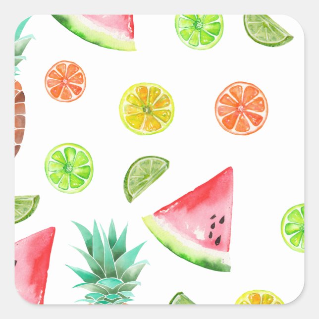 Sticker Carré Simple clou Tropical (Devant)
