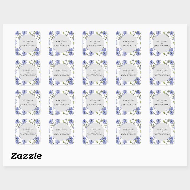 Sticker Carré simple couleur bleue et violet (Feuille)