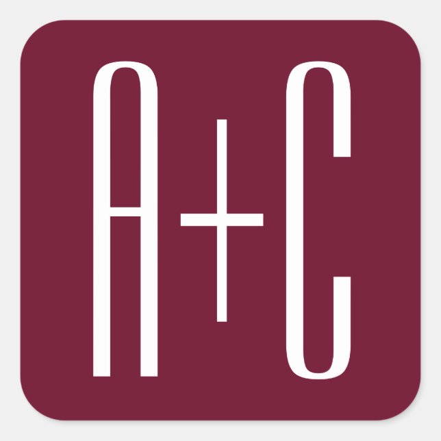 Sticker Carré Simple Couples | White & Burgundy (Devant)