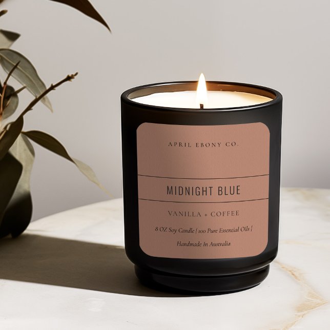 STICKER CARRÉ SIMPLE ÉLÉGANT MINIMAL MODERNE TERRACOTTA RUST (Créateur téléchargé)