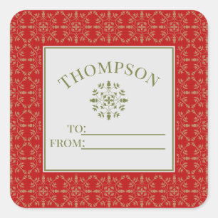 Sticker Carré Simple Elegant Snowflake Classic Holiday à partir