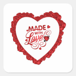 Sticker Carré Simple Fabriqué Avec Citation Amoureuse Valentine 