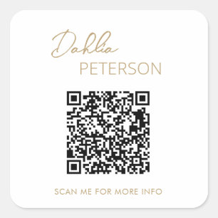 Sticker Carré Simple Gold Elegant QR Code Moderne