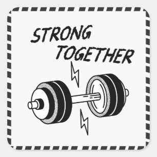 Sticker Carré Simple Gym / Fitness transpirer maintenant brill