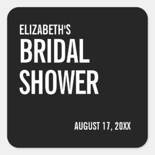 Sticker Carré Simple Mariage Douche de Typographie
