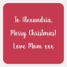 Simple Merry Christmas from Mom Red and White