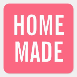Sticker Carré Simple minimaliste moderne et audacieux fait maiso