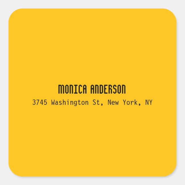 Sticker Carré Simple Modern Plain Professional Amber Yellow (Devant)