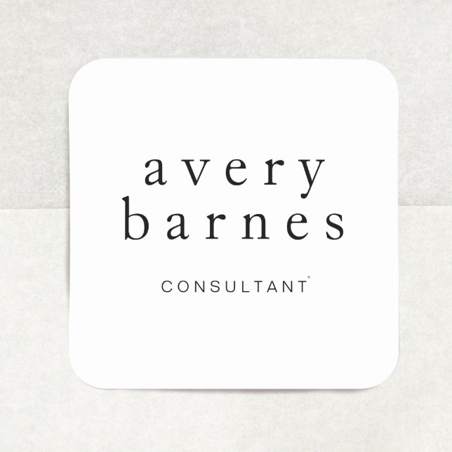 Sticker Carré Simple White Creative Professional Moderne (Créateur téléchargé)