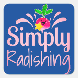 Sticker Carré Simply Radishing - Punny Garden