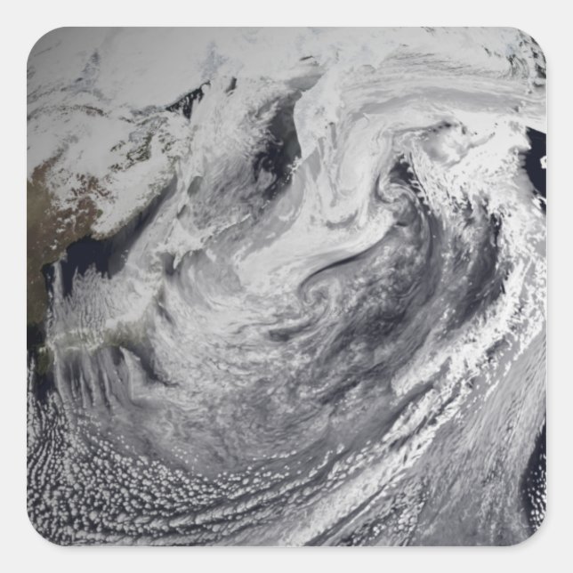 Sticker Carré Simulation de nuage d'une seule journée (Devant)