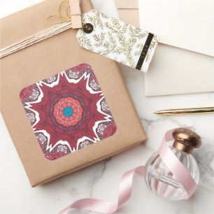 Sticker Carré Sindhi Ethnic Tribal Motif Art