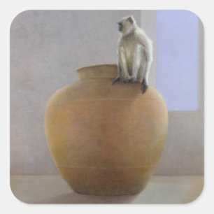 Sticker Carré Singe du temple