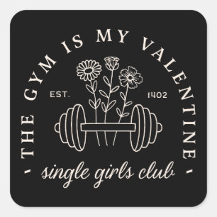 Sticker Carré Single Valentine's day drôle gym filles esthétique